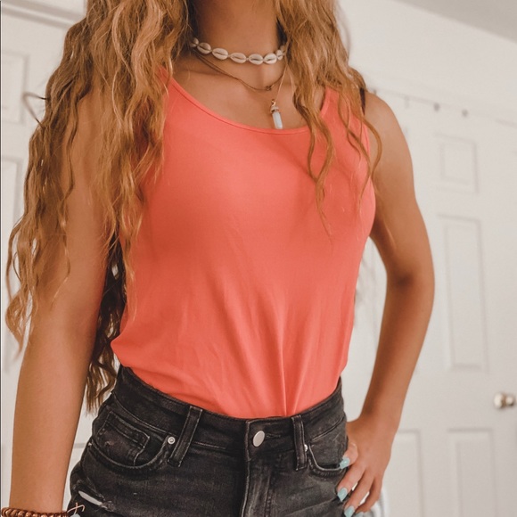 Eileen Fisher Coral Silk Tank Top - Picture 1 of 4